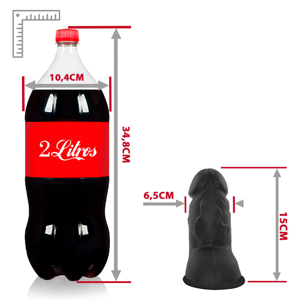 MOZINHO - FLEXIBLE REALISTIC PENIS WITH SCROTUM AND SUCTION CUP - BLACK - 15 X 6.5 CM