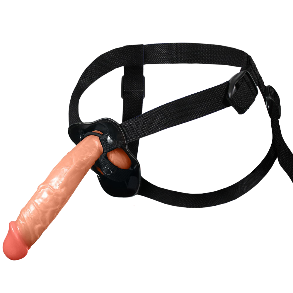 APOLO - ADJUSTABLE STRAP-ON WITH REALISTIC PENIS - BEIGE - 20.5 X 4.5 CM