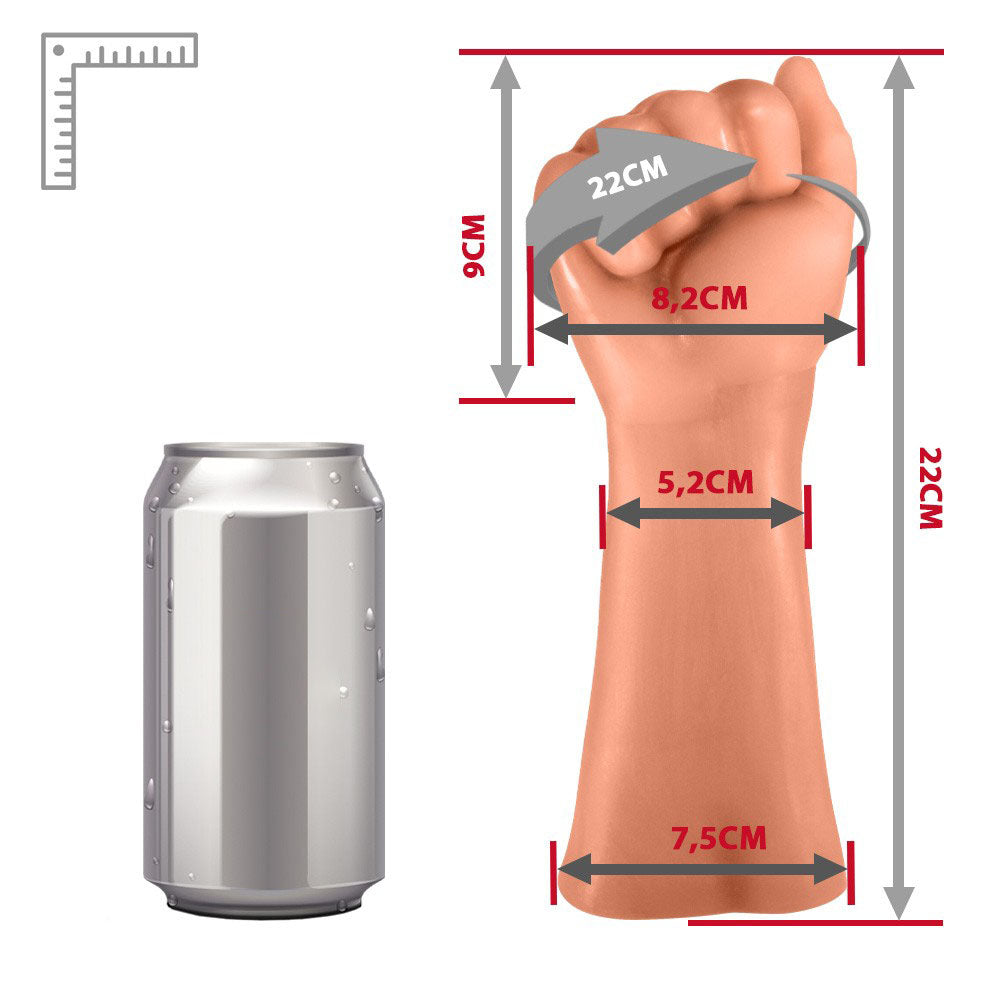 FIST DILDO POWER HAND - FLEXIBLE REALISTIC POWER HAND SHAPED FIST DILDO - BEIGE - 23 X 7.8 CM