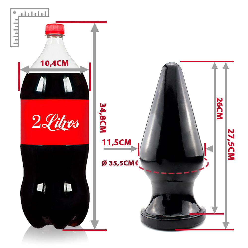 SPUTNIK - LARGE FLEXIBLE ANAL PLUG - GLOSSY BLACK - 27.5 X 11.5 CM