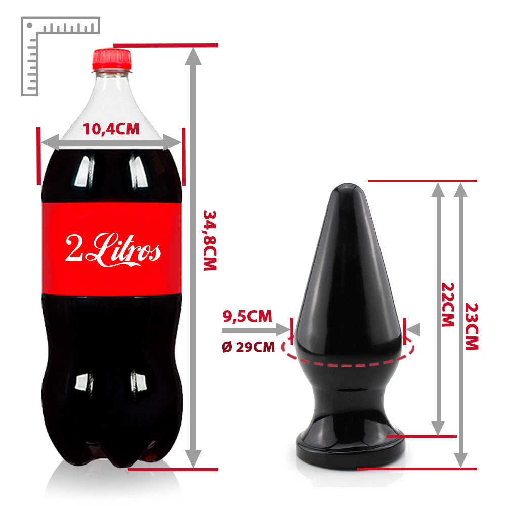SOYUS - LARGE FLEXIBLE ANAL PLUG - GLOSSY BLACK - 23 X 9.5 CM