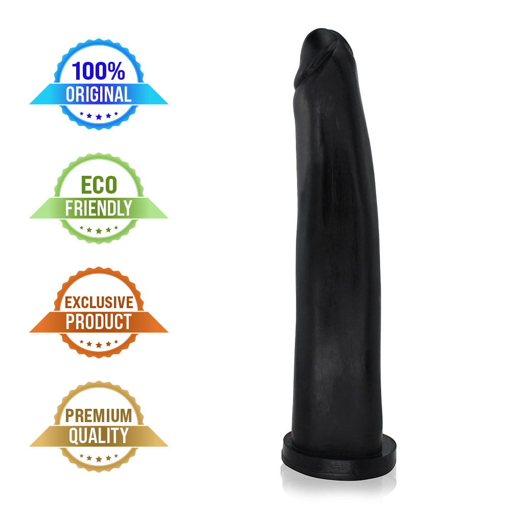COMPRIDO - GIANT THICK FLEXIBLE REALISTIC PENIS - BLACK - 30 X 5.8 CM
