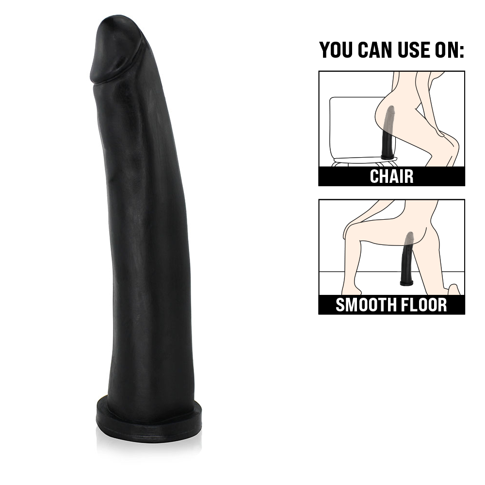 COMPRIDO - GIANT THICK FLEXIBLE REALISTIC PENIS - BLACK - 30 X 5.8 CM