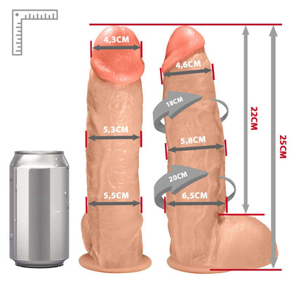 JEFREE - FLEXIBLE REALISTIC PENIS WITH SCROTUM AND SUCTION CUP - BEIGE - 25 X 6.5 CM