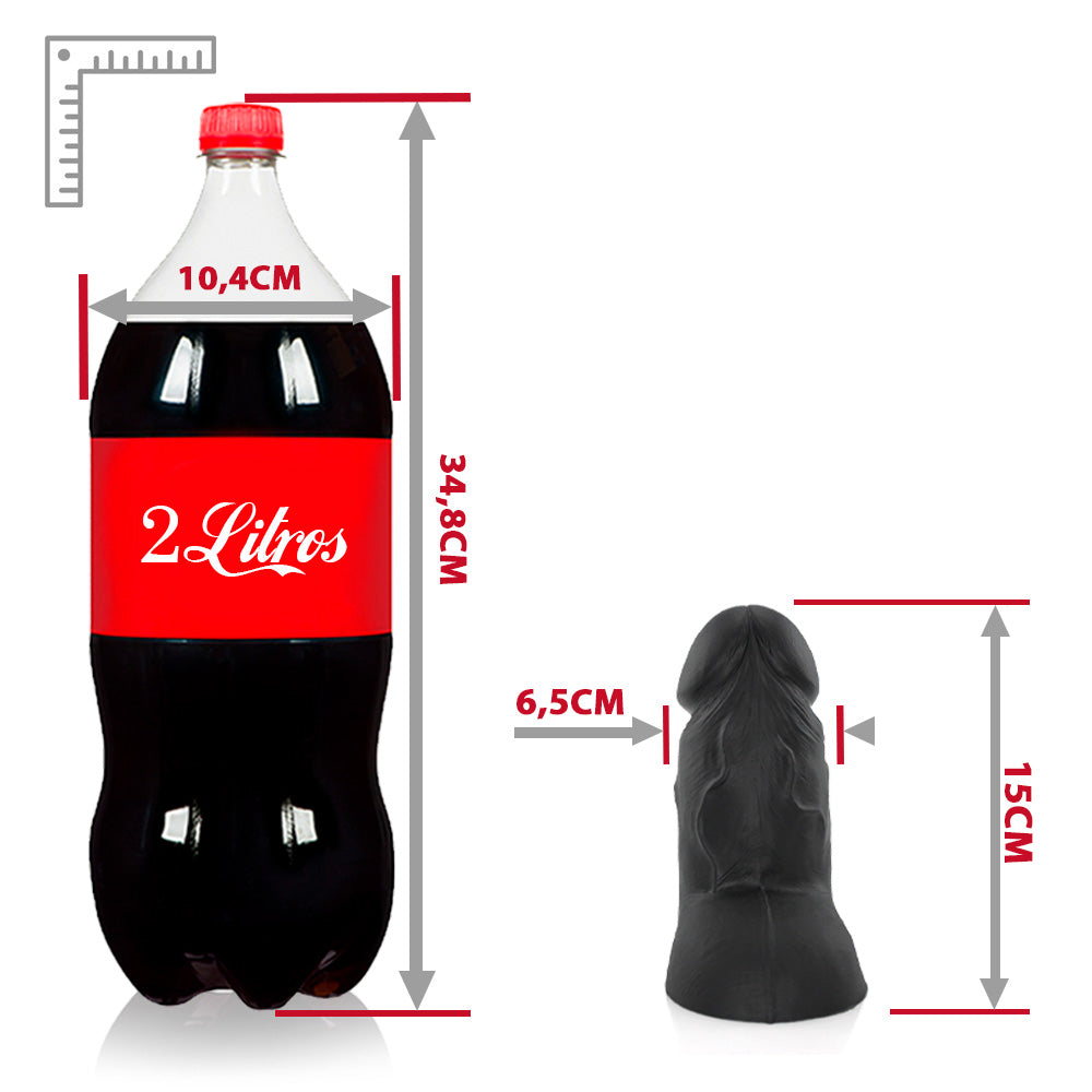 MOZINHO - FLEXIBLE REALISTIC PENIS WITH SCROTUM - BLACK - 15 X 6.5 CM