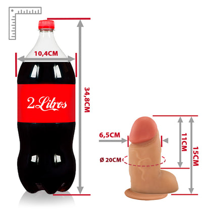 MOZINHO - FLEXIBLE REALISTIC PENIS WITH SCROTUM AND SUCTION CUP - BEIGE - 15 X 6.5 CM