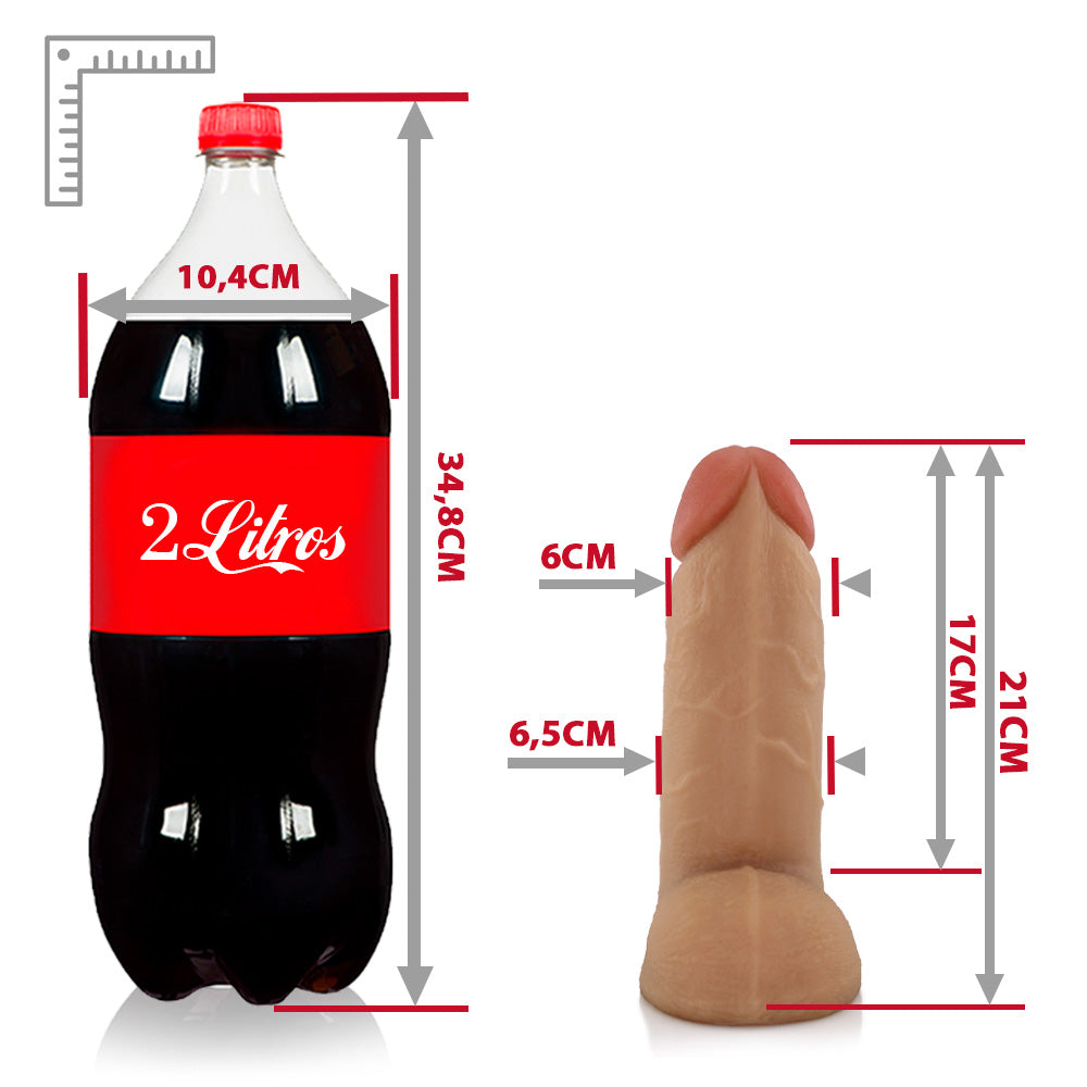 BONITÃO - FLEXIBLE REALISTIC PENIS WITH SCROTUM - BEIGE - 21 X 6.5 CM