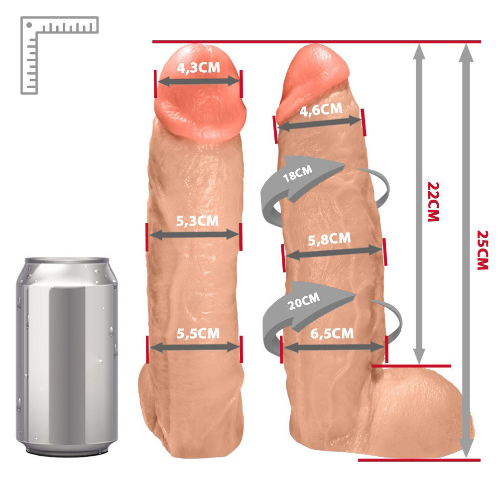 JEFREE - FLEXIBLE REALISTIC PENIS WITH SCROTUM - BEIGE - 25 X 6.5 CM