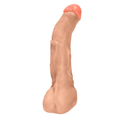 MANDINGO - GIANT THICK FLEXIBLE REALISTIC PENIS WITH SCROTUM - BEIGE - 27 X 5.5 CM