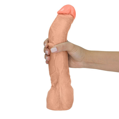 MANDINGO - GIANT THICK FLEXIBLE REALISTIC PENIS WITH SCROTUM - BEIGE - 27 X 5.5 CM