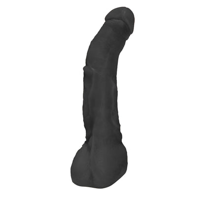 MANDINGO - GIANT THICK FLEXIBLE REALISTIC PENIS WITH SCROTUM - BLACK - 27 X 5.5 CM