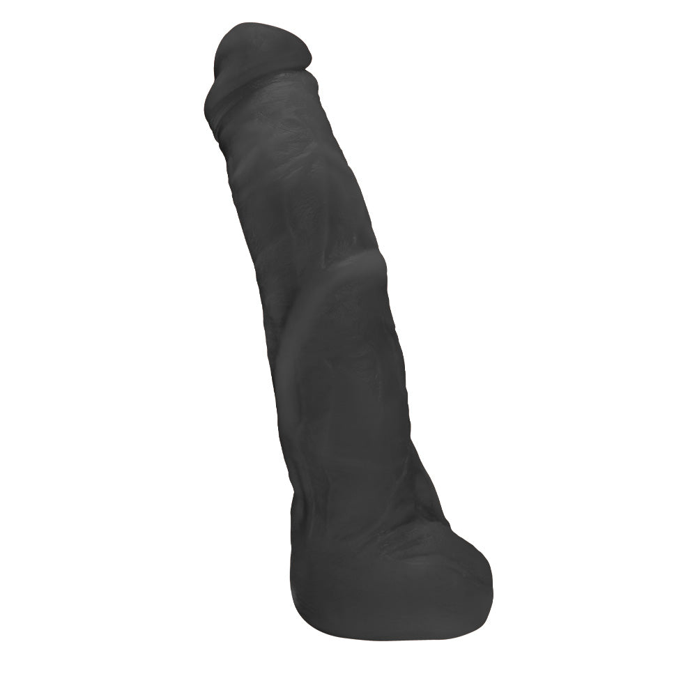 MANDINGO - GIANT THICK FLEXIBLE REALISTIC PENIS WITH SCROTUM - BLACK - 27 X 5.5 CM