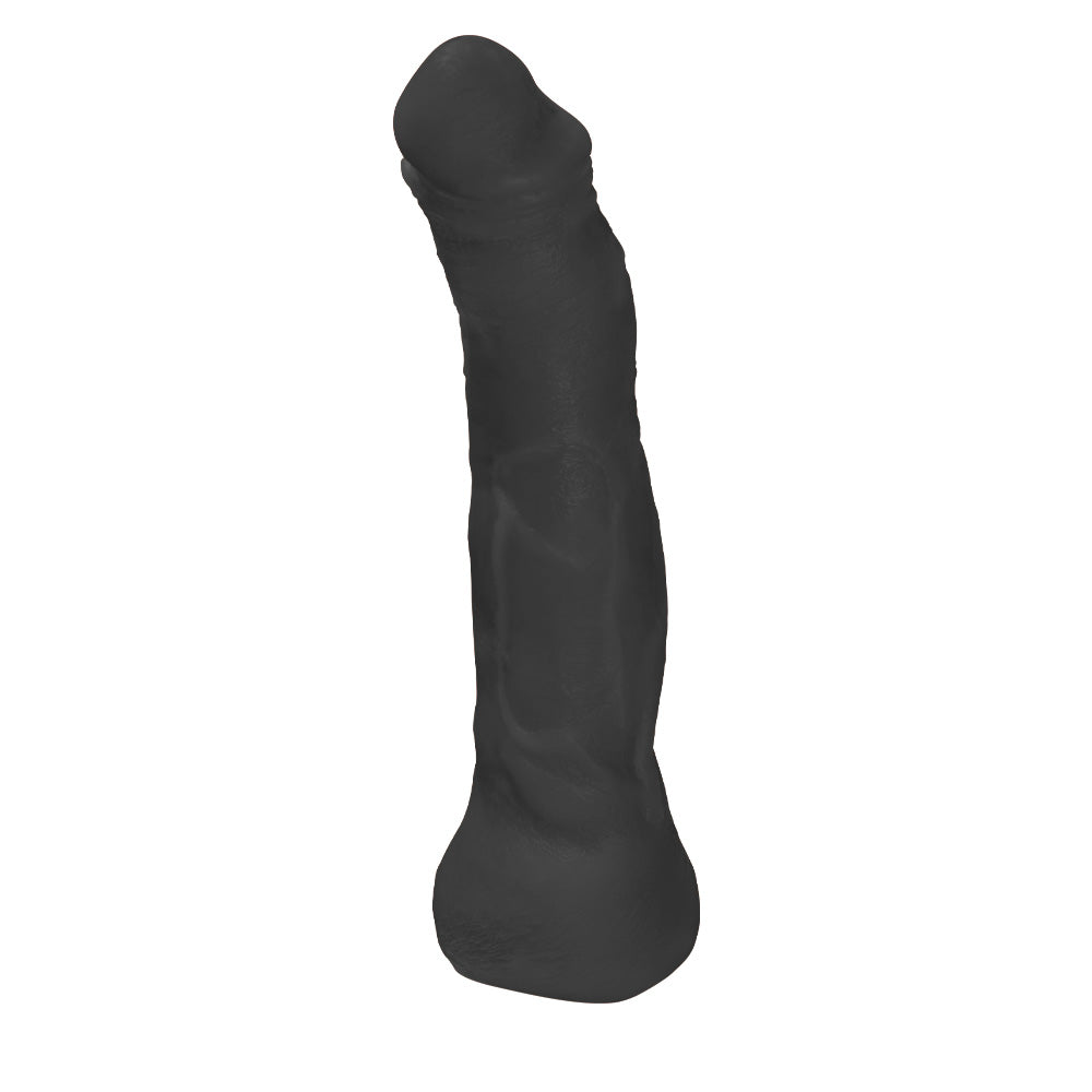 MANDINGO - GIANT THICK FLEXIBLE REALISTIC PENIS WITH SCROTUM - BLACK - 27 X 5.5 CM