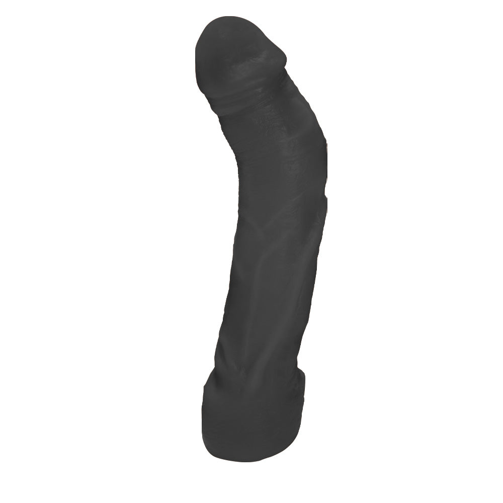 MANDINGO - GIANT THICK FLEXIBLE REALISTIC PENIS WITH SCROTUM - BLACK - 27 X 5.5 CM