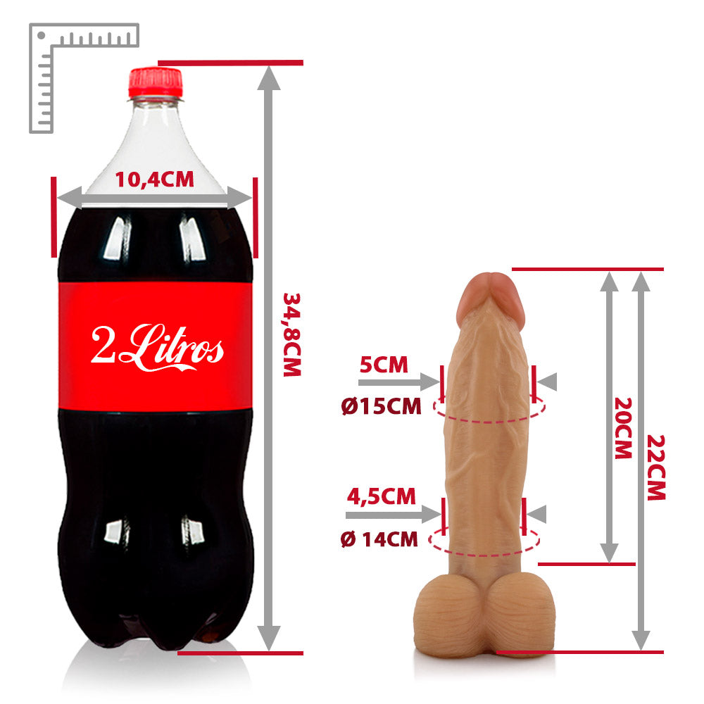 QUERIDÃO - FLEXIBLE REALISTIC PENIS WITH SCROTUM - BEIGE - 22 X 5 CM