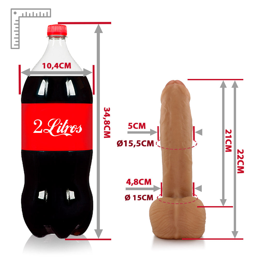 BICHÃO - FLEXIBLE REALISTIC PENIS WITH SCROTUM - BEIGE - 22 X 5 CM