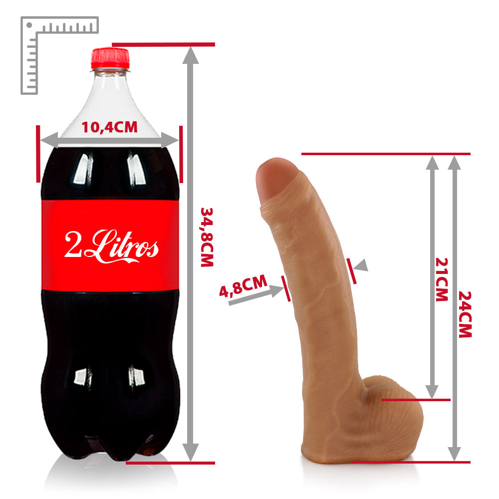 BICHÃO - FLEXIBLE REALISTIC PENIS WITH SCROTUM - BEIGE - 22 X 5 CM