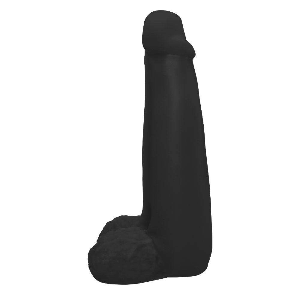 LONGO - GIANT THICK FLEXIBLE REALISTIC PENIS WITH SCROTUM - BLACK - 28 X 8.3 CM