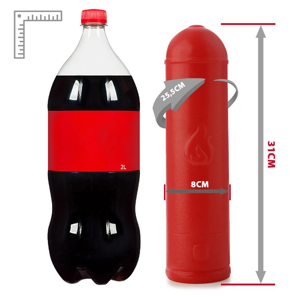 EXTINTOR - FLEXIBLE LARGE ANAL PLUG FIRE EXTINGUISHER SHAPE - RED - 31 X 8 CM