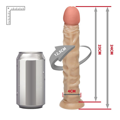 PROTHEUS - ADJUSTABLE STRAP-ON WITH REALISTIC PENIS - BEIGE - 24 X 4 CM