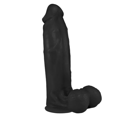 SEDUTOR - FLEXIBLE REALISTIC PENIS WITH SCROTUM AND SUCTION CUP - BLACK - 20 X 5.5 CM