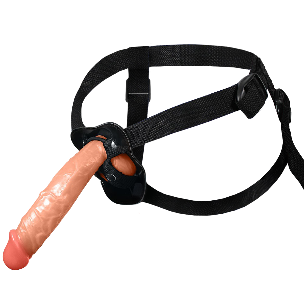 APOLO - ADJUSTABLE STRAP-ON WITH REALISTIC PENIS  - BEIGE - 20.5 X 4.5 CM