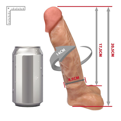 APOLO - ADJUSTABLE STRAP-ON WITH REALISTIC PENIS  - BEIGE - 20.5 X 4.5 CM