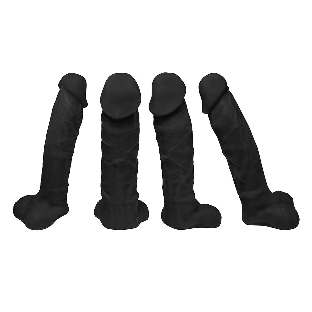 APOLO - ADJUSTABLE STRAP-ON WITH REALISTIC PENIS - BLACK - 20.5 X 4.5 CM