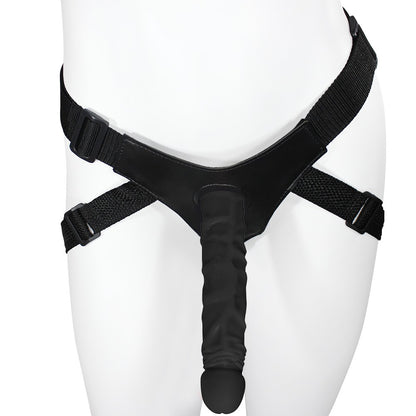 PROTHEUS - ADJUSTABLE STRAP-ON WITH REALISTIC PENIS - BLACK - 24 X 4 CM