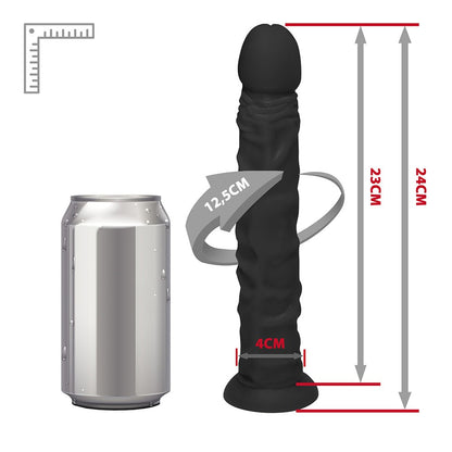 PROTHEUS - ADJUSTABLE STRAP-ON WITH REALISTIC PENIS - BLACK - 24 X 4 CM