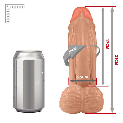 LARGE - ADJUSTABLE STRAP-ON WITH REALISTIC PENIS - BEIGE - 21 X 6.5 CM