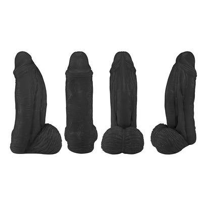 LARGE - ADJUSTABLE STRAP-ON WITH REALISTIC PENIS - BLACK - 21 X 6.5 CM