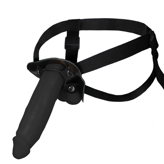 SEDUTOR - ADJUSTABLE STRAP-ON WITH REALISTIC PENIS - BLACK - 20 X 5.5 CM