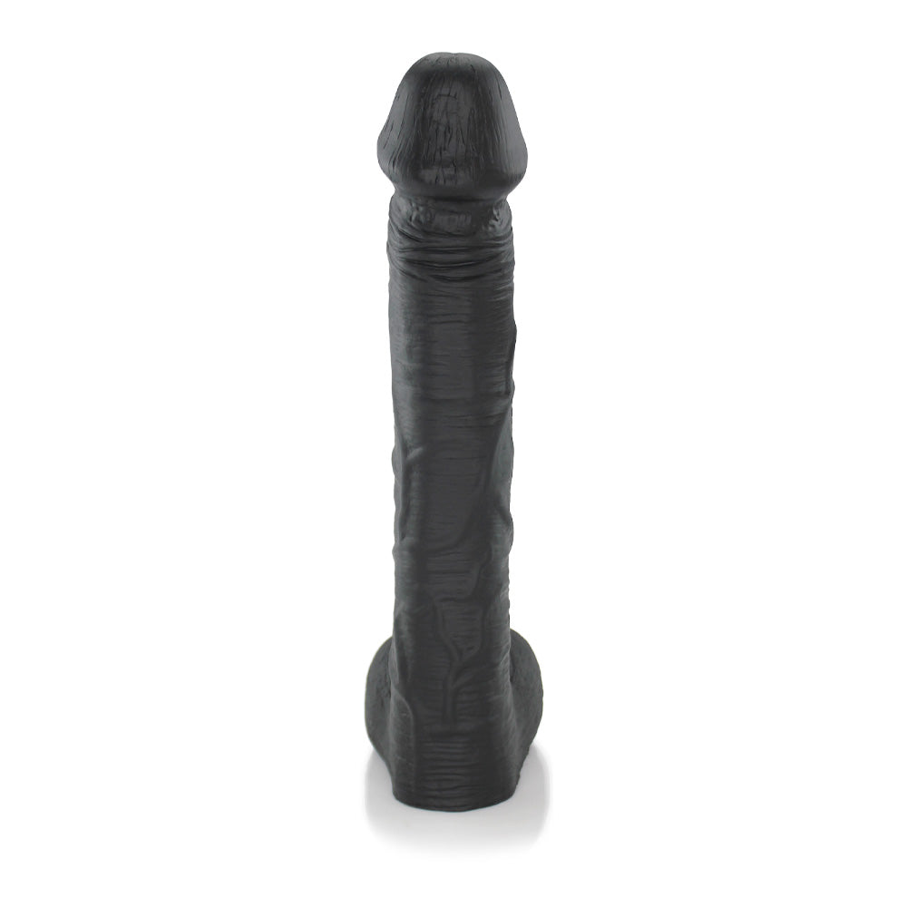 CABEÇÃO - MASSIVE FLEXIBLE REALISTIC PENIS WITH SCROTUM - BLACK - 31 X 6 CM