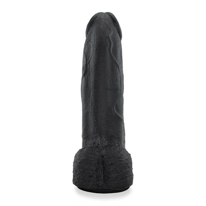 MOZÃO - FLEXIBLE REALISTIC PENIS WITH SCROTUM AND SUCTION CUP - BLACK - 29 X 7.5 CM