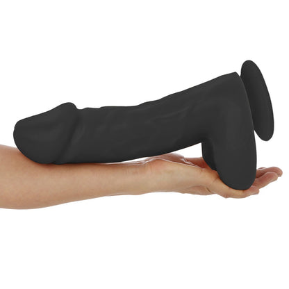 DILATADO - GIANT THICK FLEXIBLE REALISTIC PENIS WITH SCROTUM AND SUCTION CUP - BLACK - 28 X 8.2 CM