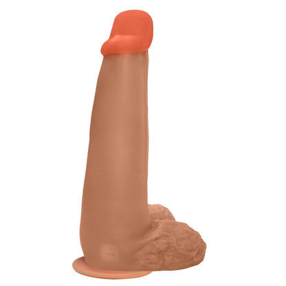 LONGO - GIANT THICK FLEXIBLE REALISTIC PENIS WITH SCROTUM AND SUCTION CUP - BEIGE - 28 X 8.3 CM