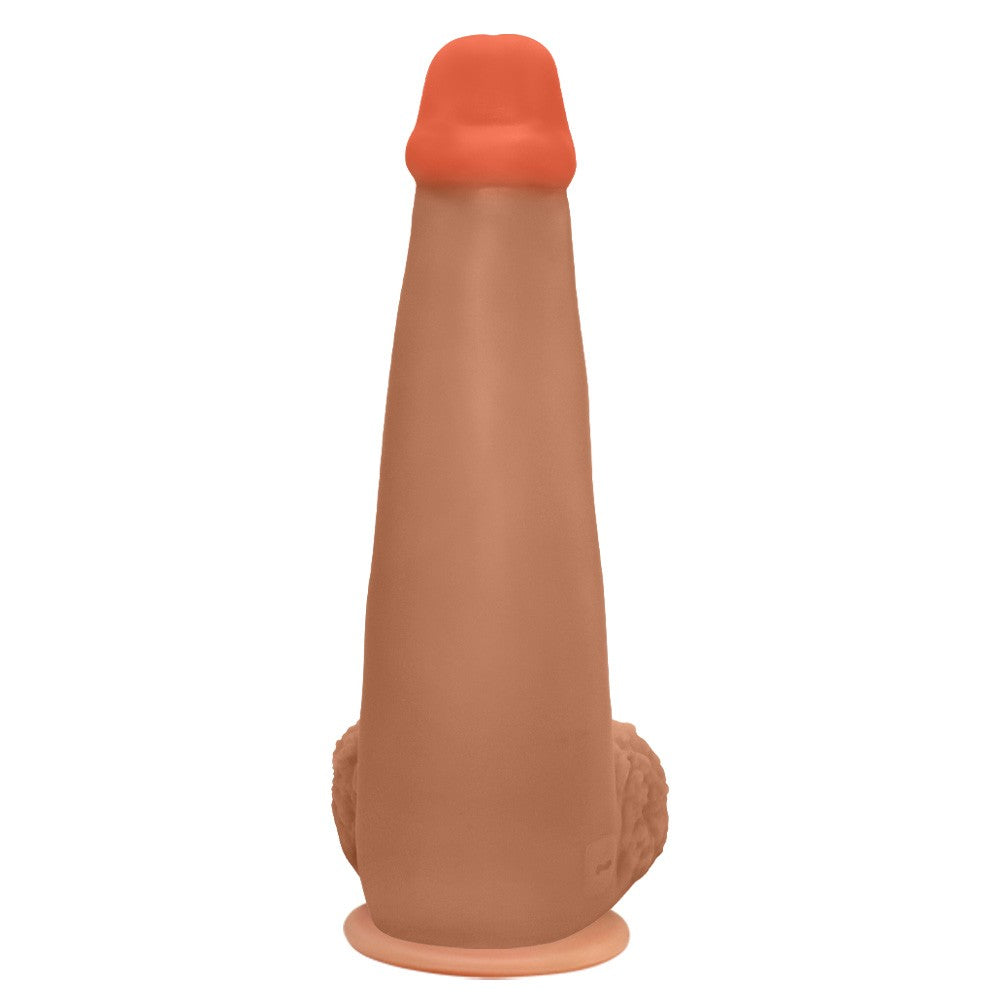 LONGO - GIANT THICK FLEXIBLE REALISTIC PENIS WITH SCROTUM AND SUCTION CUP - BEIGE - 28 X 8.3 CM