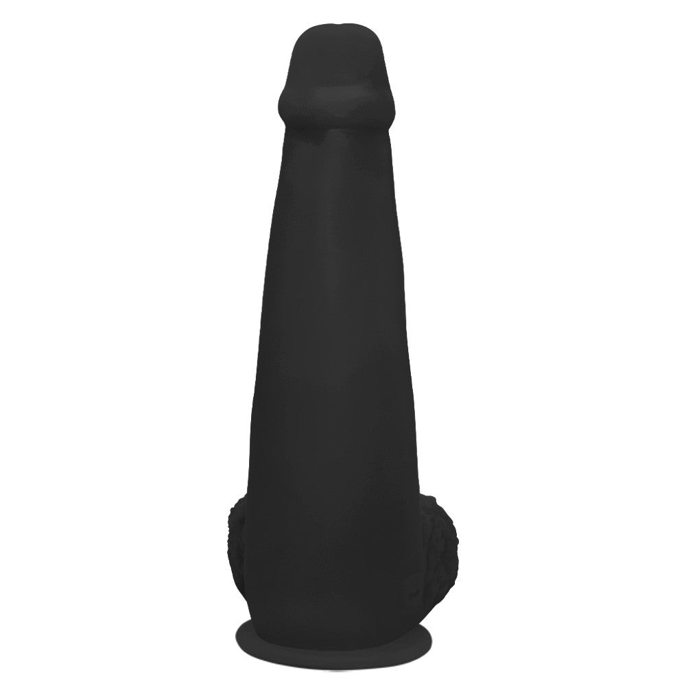 LONGO - GIANT THICK FLEXIBLE REALISTIC PENIS WITH SCROTUM AND SUCTION CUP - BLACK - 28 X 8.3 CM