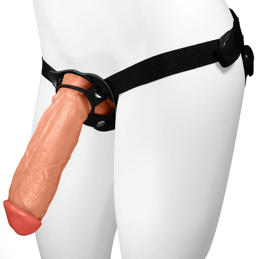 KING KONG - ADJUSTABLE STRAP-ON WITH REALISTIC PENIS - BEIGE - 22 X 5.5 CM