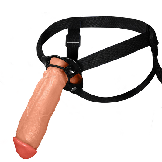 KING KONG - ADJUSTABLE STRAP-ON WITH REALISTIC PENIS - BEIGE - 22 X 5.5 CM