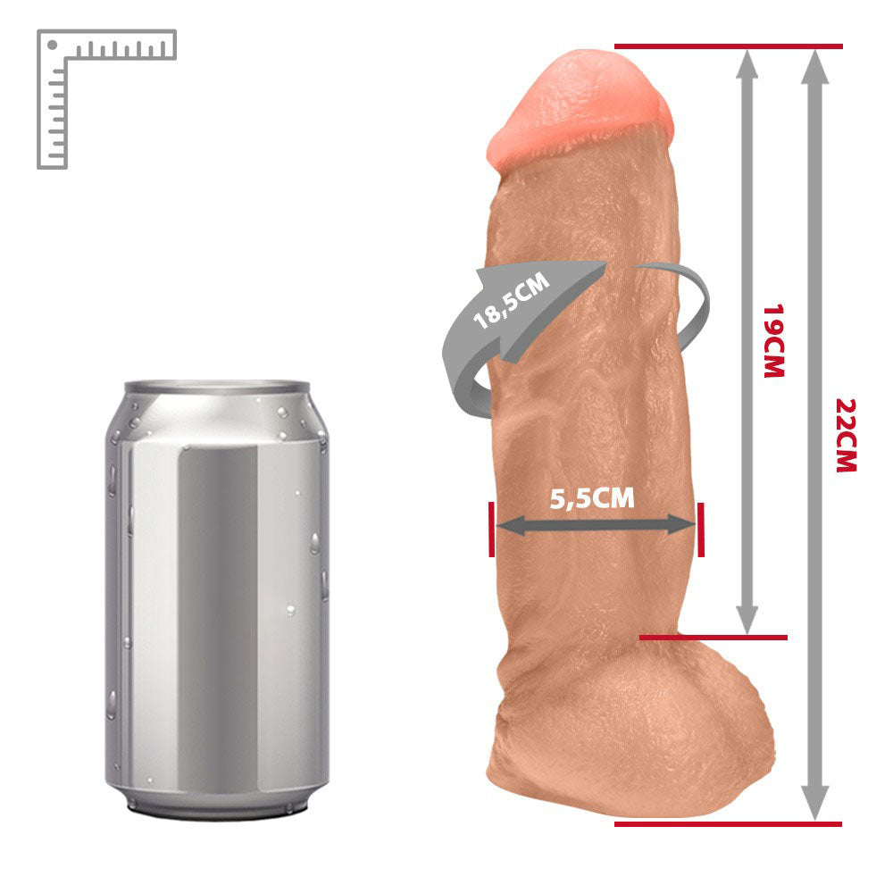 KING KONG - ADJUSTABLE STRAP-ON WITH REALISTIC PENIS - BEIGE - 22 X 5.5 CM