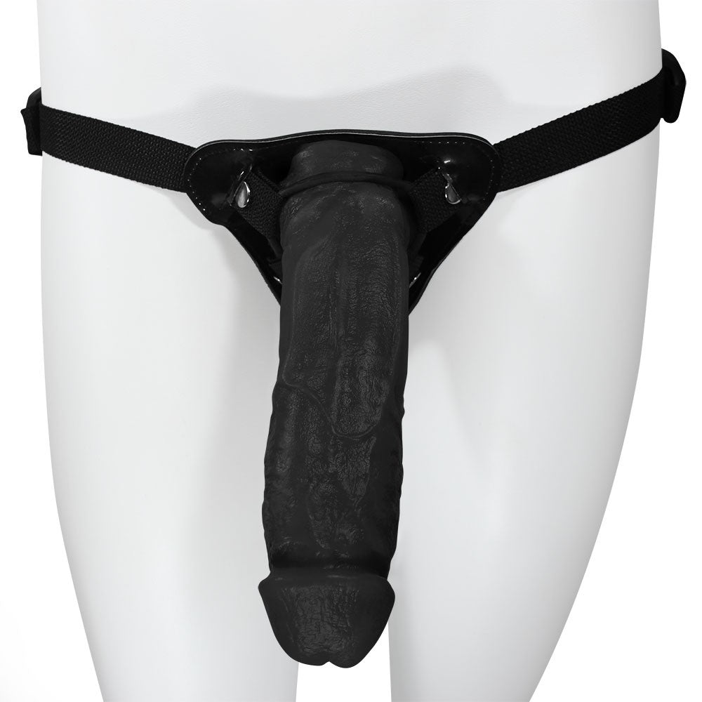 KING KONG - ADJUSTABLE STRAP-ON WITH REALISTIC PENIS - BLACK - 22 X 5.5 CM