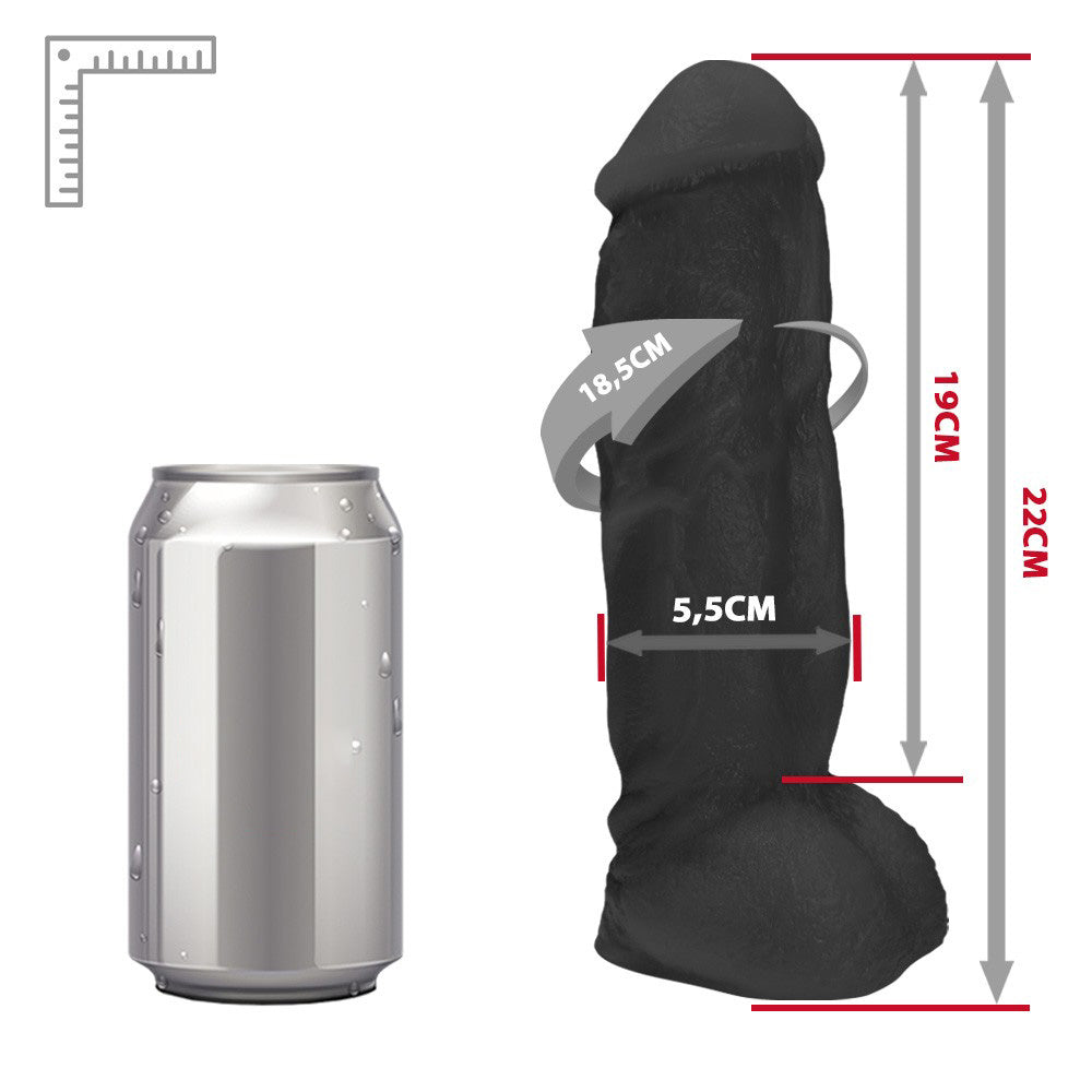 KING KONG - ADJUSTABLE STRAP-ON WITH REALISTIC PENIS - BLACK - 22 X 5.5 CM