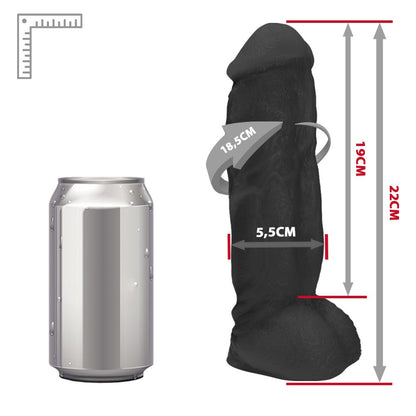 KING KONG - ADJUSTABLE STRAP-ON WITH REALISTIC PENIS - BLACK - 22 X 5.5 CM