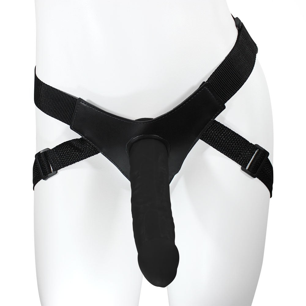 MARTES - ADJUSTABLE STRAP-ON WITH REALISTIC PENIS - BLACK - 19 X 4.5 CM