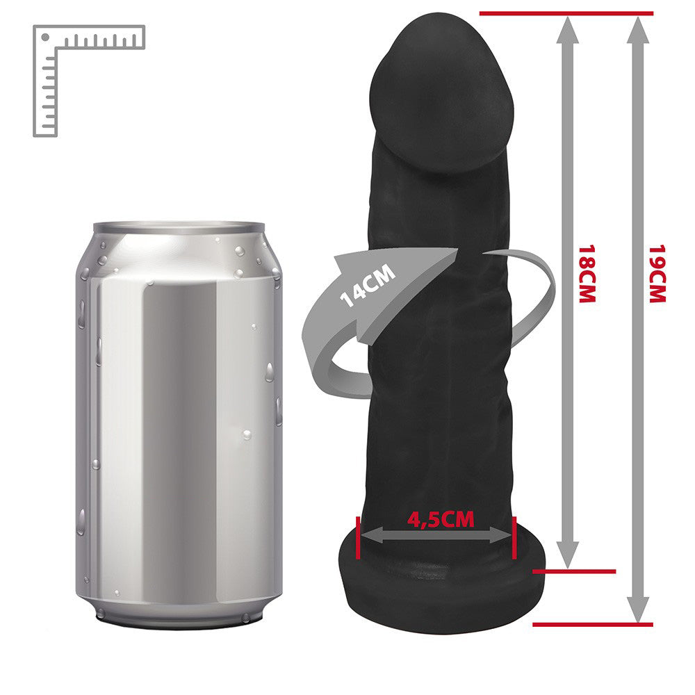 MARTES - ADJUSTABLE STRAP-ON WITH REALISTIC PENIS - BLACK - 19 X 4.5 CM