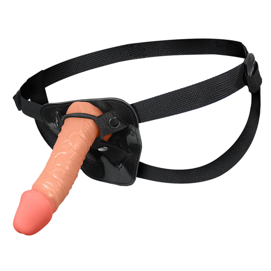 HADES - ADJUSTABLE STRAP-ON WITH REALISTIC PENIS - BEIGE - 16 X 4 CM