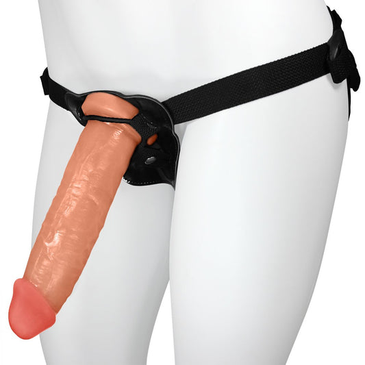 COLOSSO - ADJUSTABLE STRAP-ON WITH REALISTIC PENIS - BEIGE - 23 X 5.5 CM