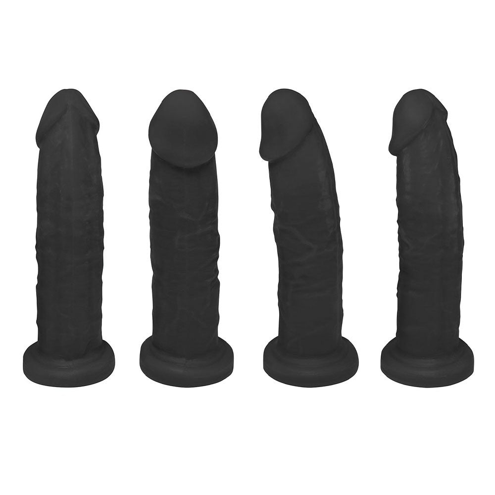 COLOSSO - ADJUSTABLE STRAP-ON WITH REALISTIC PENIS - BLACK - 23 X 5.5 CM